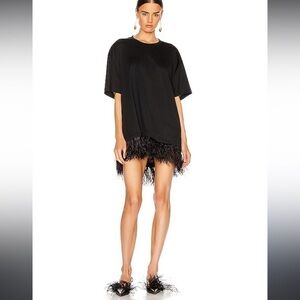 Marques Almeida Feather Black Dress